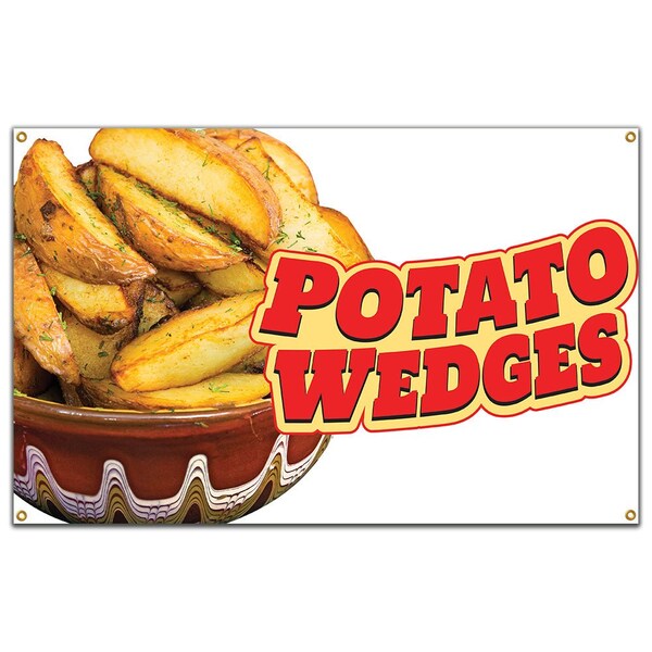 Potato Wedges Banner Concession Stand Food Truck Single Sided